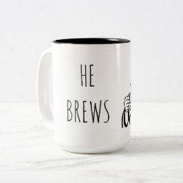15オンス He Brews コーヒーマグ ツートーンマグカップ