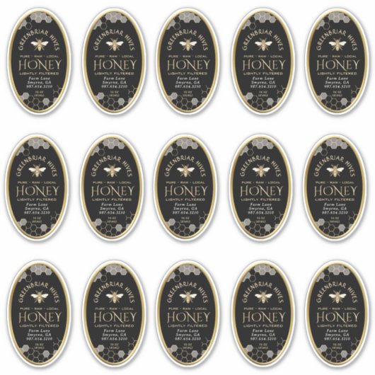 15カスタムカット4" x 2.25インチ楕円形ハニカムビニル シール (正面)