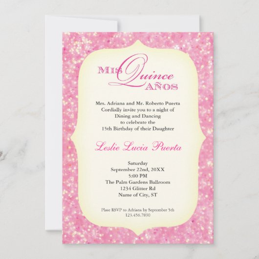 15キンセアニェラの誕生日の招待状 招待状 (正面)