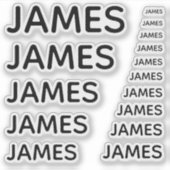 15サイシンプルズの黒い大文字の名前をカスタムする シール (正面)