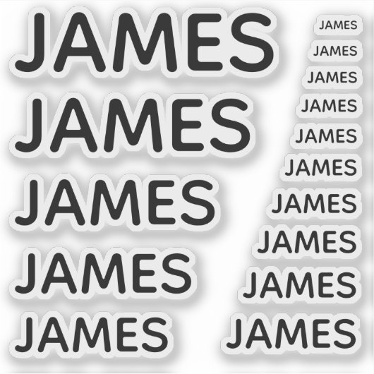 15サイシンプルズの黒い大文字の名前をカスタムする シール (正面)