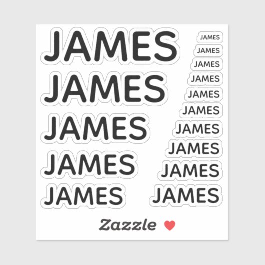 15サイシンプルズの黒い大文字の名前をカスタムする シール (シート)