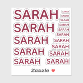 15サイズのシンプルな名前入りバーガンディキャップス、女性におすすめ シール