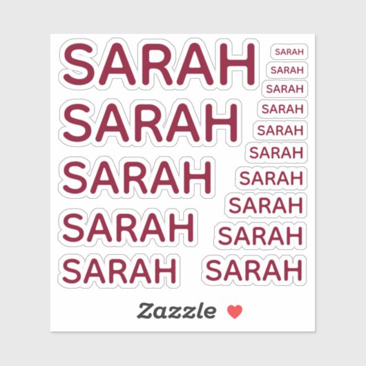 15サイズのシンプルな名前入りバーガンディキャップス、女性におすすめ シール (シート)