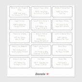 15シンプル個のゲスト名アドレス シール (シート)