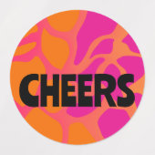 15セットのオレンジとホットピンクのグラデーションの組み合わせ ラベル (デザイン2)