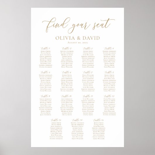 15テーブエレガントルが座席表を見つける ポスター (正面)