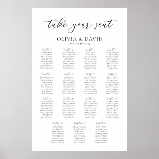 15テーブエレガントルが座席表を見つける ポスター (正面)