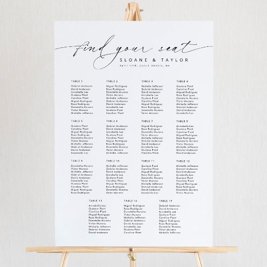 15テーブエレガントルが座席表を見つける ポスター