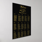 15テーブルシンプルエレガントな結婚式の座席表 箔ポスター (レイダウン)