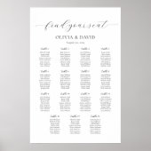 15テーブルシンプル人のお気に入りの座席表 ポスター (正面)