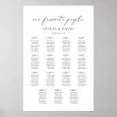 15テーブルシンプル人のお気に入りの座席表 ポスター (正面)