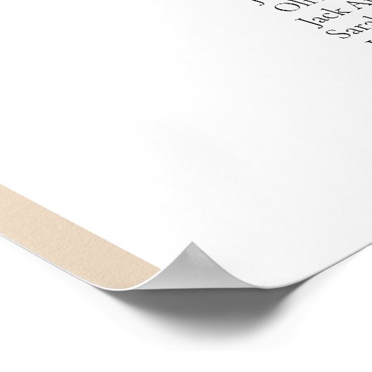 15テーブルベージュアーチあなたの座席表を見つける ポスター (角)