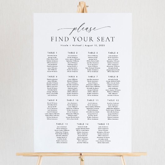 15テーブル席の座席表を見つける ポスター