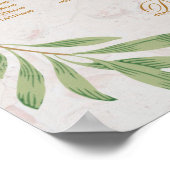 15テーブル座席表の緑の葉葉の数 ポスター (角)