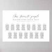 15テーブル私たちお気に入りのの人の座席図プラン ポスター (正面)