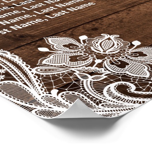 15テーブル素朴列ライトの座席表 ポスター (角)