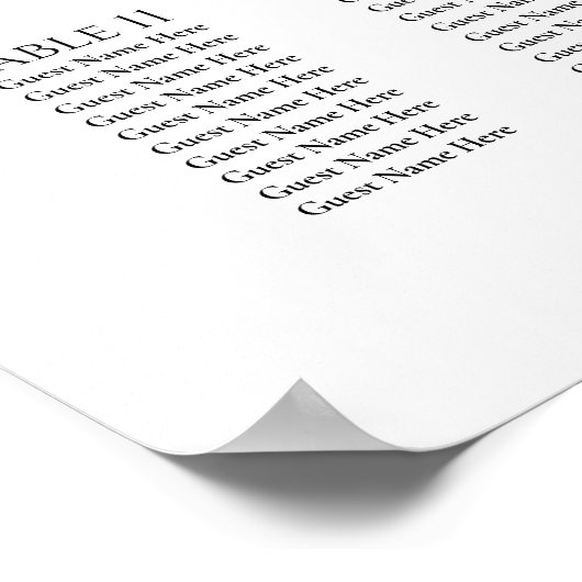 15テーブル緑のエレガントな結婚式のシーティングチャート ポスター (角)