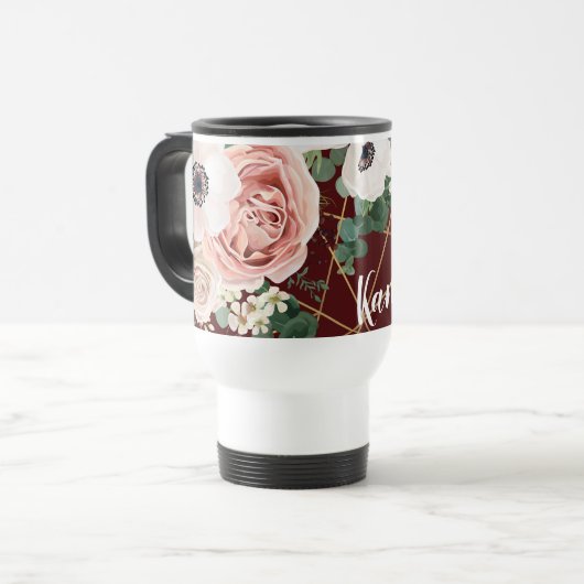 15パーソナライズされたオンスのコーヒーマグ幾何学園 トラベルマグ (正面左)