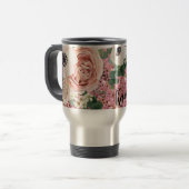 15パーソナライズされたオンスのコーヒーマグ幾何学的バラ トラベルマグ (正面左)