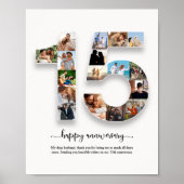 15パーソナライズされた周年記念写真コラージュ ポスター (正面)