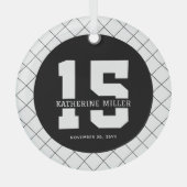 15パーソナライズされた誕生日モダン及びエレガント ガラスオーナメント (正面)