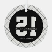 15パーソナライズされた誕生日モダン及びエレガント ガラスオーナメント (裏面)