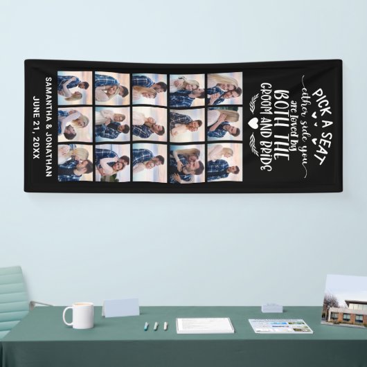 15フォトコラージピックシートへようこそ結婚 横断幕 (トレードショー)