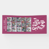 15フォトコラージピンク&ホワイト氏ミセス結婚ズ 横断幕 (横)