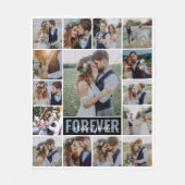 15フォトコラージモノグラム名 フリースブランケット (正面)