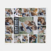 15フォトコラージモノグラム名 フリースブランケット (正面(横))