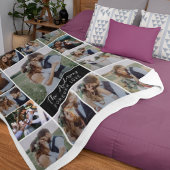 15フォトコラージモノグラム名 フリースブランケット