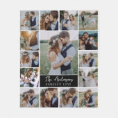 15フォトコラージモノグラム名 フリースブランケット (正面)