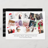 15フォトコラージュクリスマス白黒 シーズンカード
