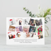 15フォトコラージュクリスマス白黒 シーズンカード