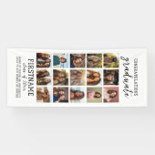 15フォトコラージュ卒業モダン白ミニマル色 横断幕 (横)