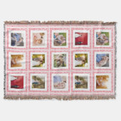 15フォトコラージュ木印縁ど スローブランケット (正面)