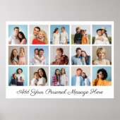 15フォトコラージュ自分の挨拶を追加 ポスター (正面)