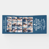 15フォトコラージュ青/白ようこそ私たち結婚の 横断幕 (横)