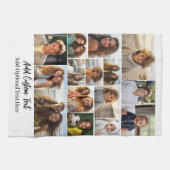 15フォトコラージュ – カスタム文字 – 白黒 キッチンタオル (横)