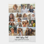 15フォトコラージュ – カスタム文字 – 白黒 キッチンタオル (縦)