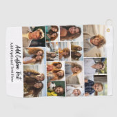 15フォトコラージュ – カスタム文字 – 白黒 ゴルフタオル (横)