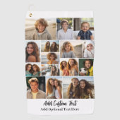 15フォトコラージュ – カスタム文字 – 白黒 ゴルフタオル (正面)