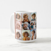 15フォトコラージンググリッド – terra cotta コーヒーマグカップ (正面左)