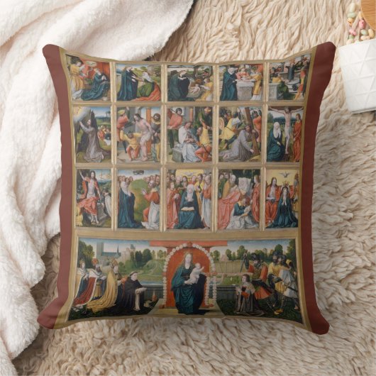 15ミステリー聖ロザリオヴァージンマリアイエス クッション (ブランケット)