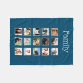 15モダンフォトコラージュファミリー写真 フリースブランケット (正面(横))