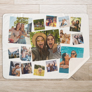 15モダン枚のコラージュ シェルパブランケット