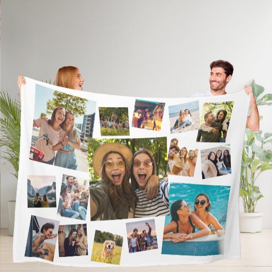 15モダン枚のコラージュ フリースブランケット