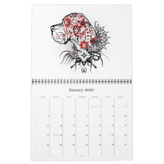 15ヶ月グレートダーンカレンダー カレンダー (1月 2026)