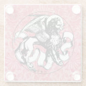 15世紀の聖マークのエンブレムウィングライオン ガラスコースター (裏面)